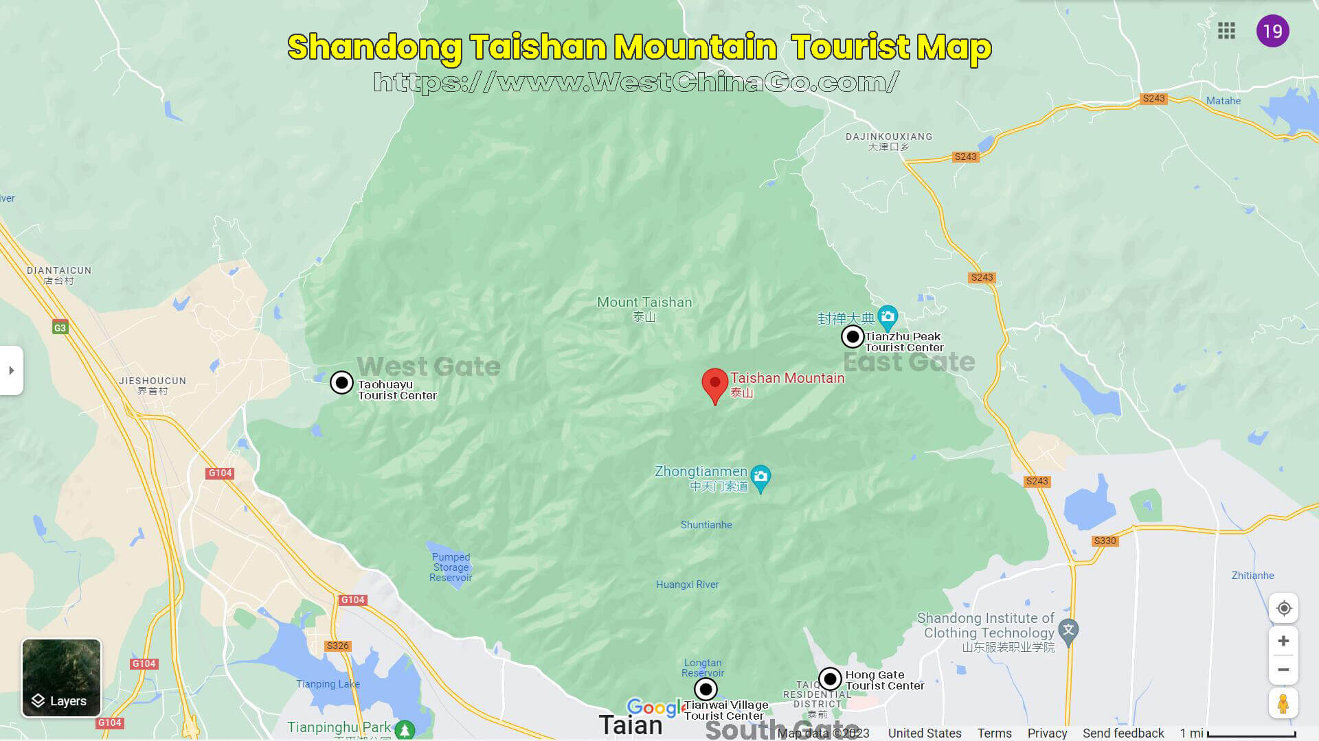 Shandong Taishan Mountain Tourist Map