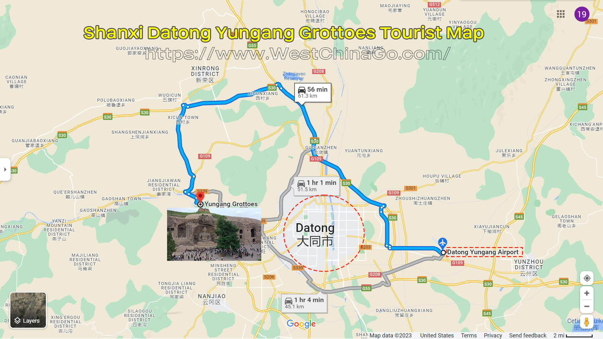 Shanxi Wutaishan Mountain Tourist Map