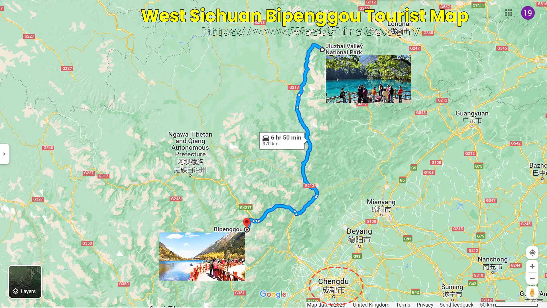 Bipenggou Tourist Map