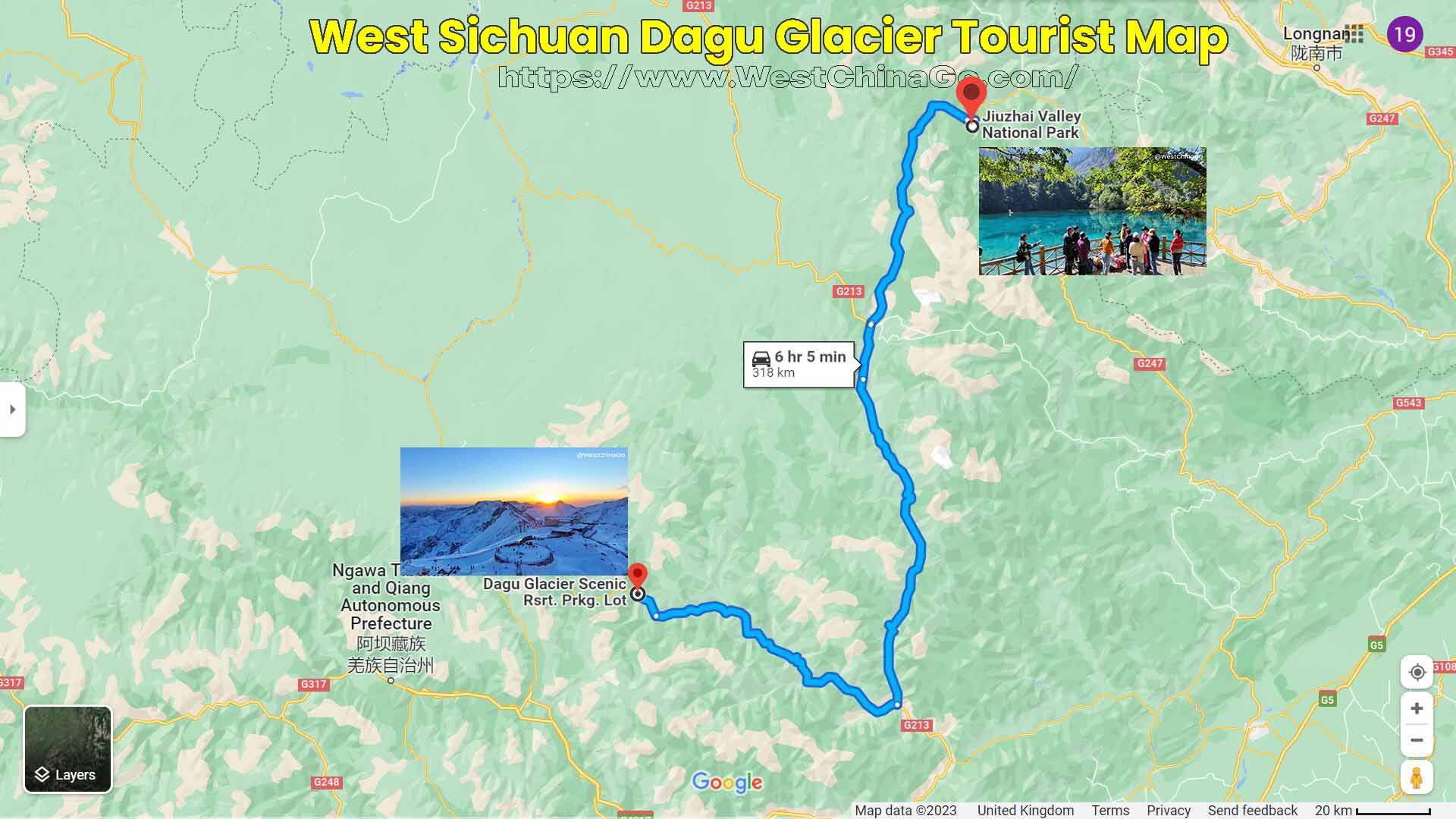 Dagu Glacier Tourist Map