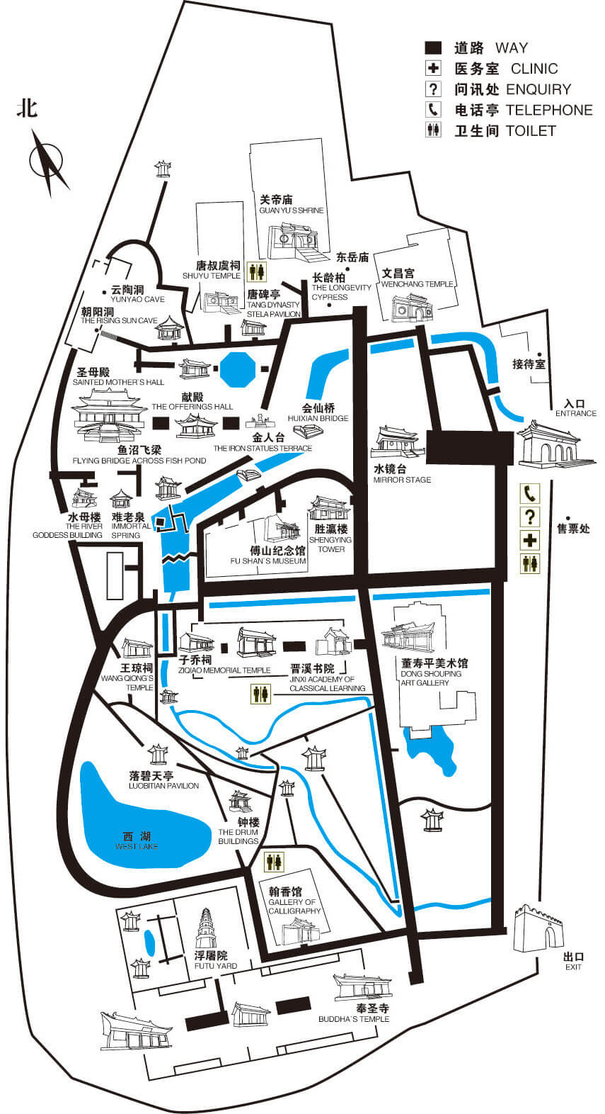 Shanxi Jinci Tourist Map