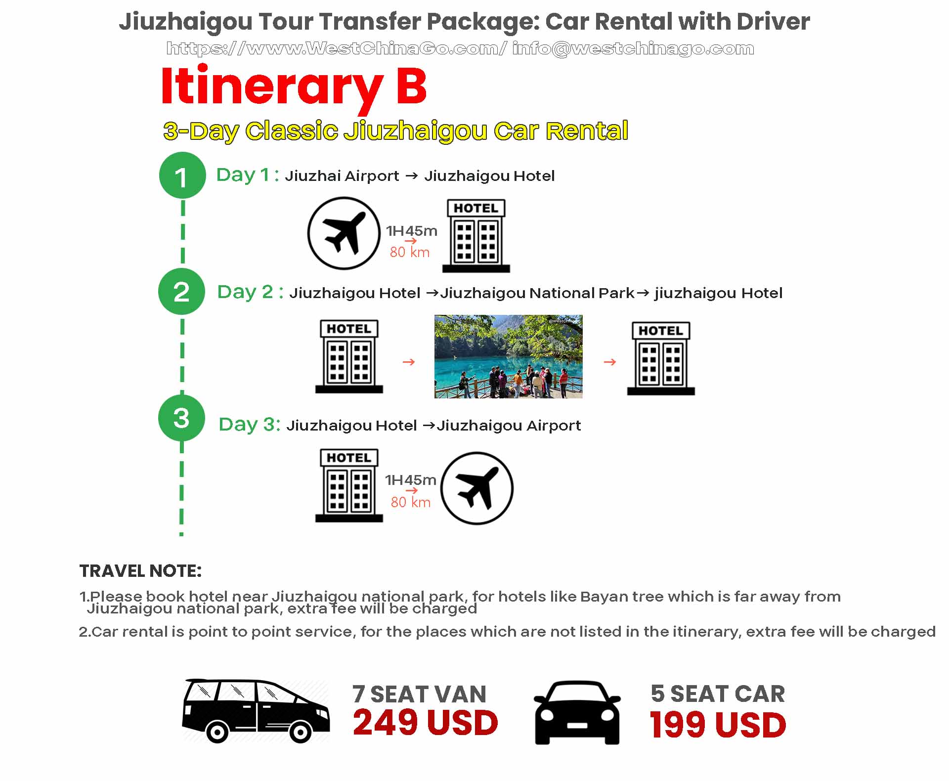 Jiuzhaigou Tour Transfer: Car Rental with Driver