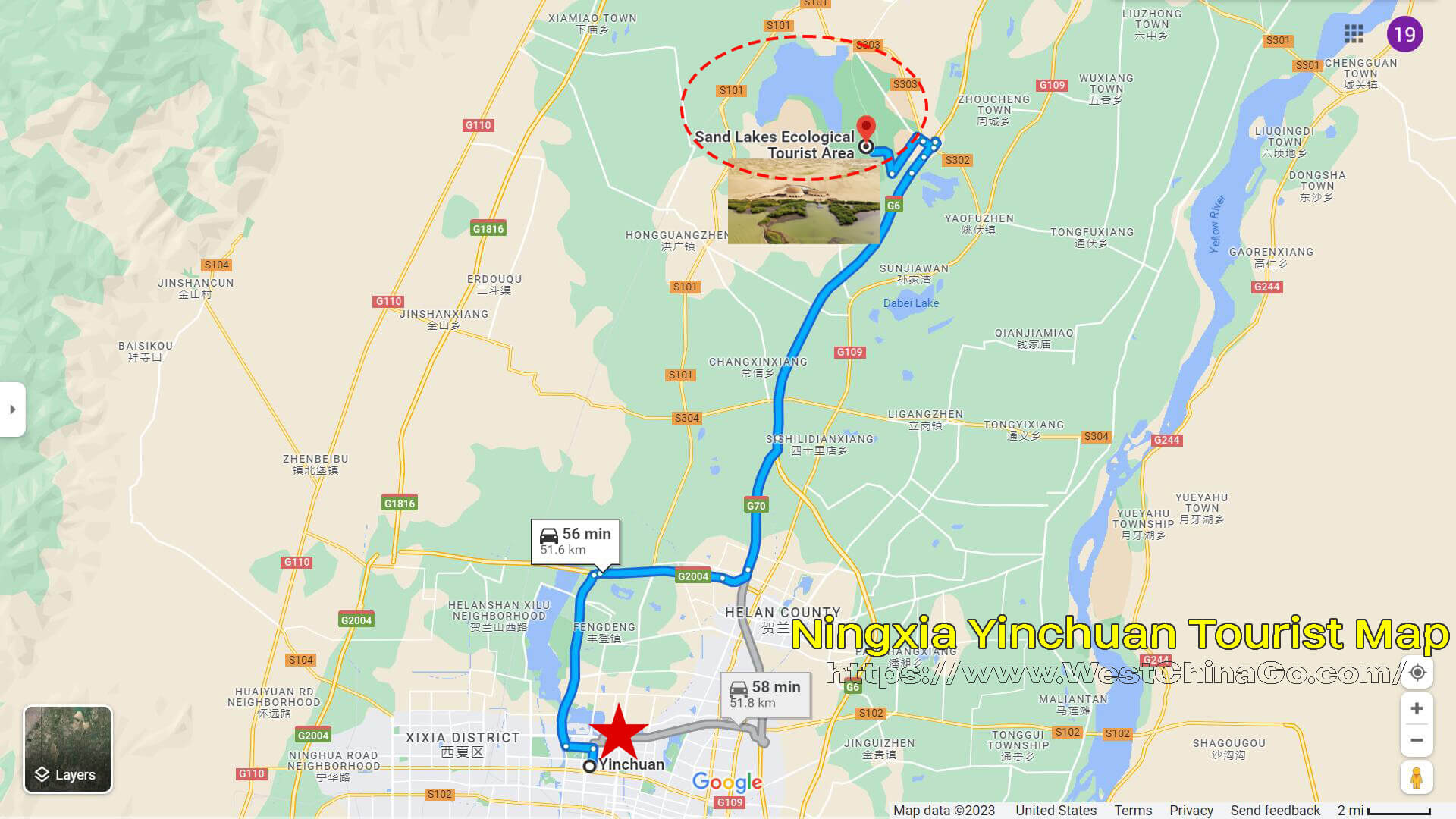 Ningxia Tourist Attractions Map