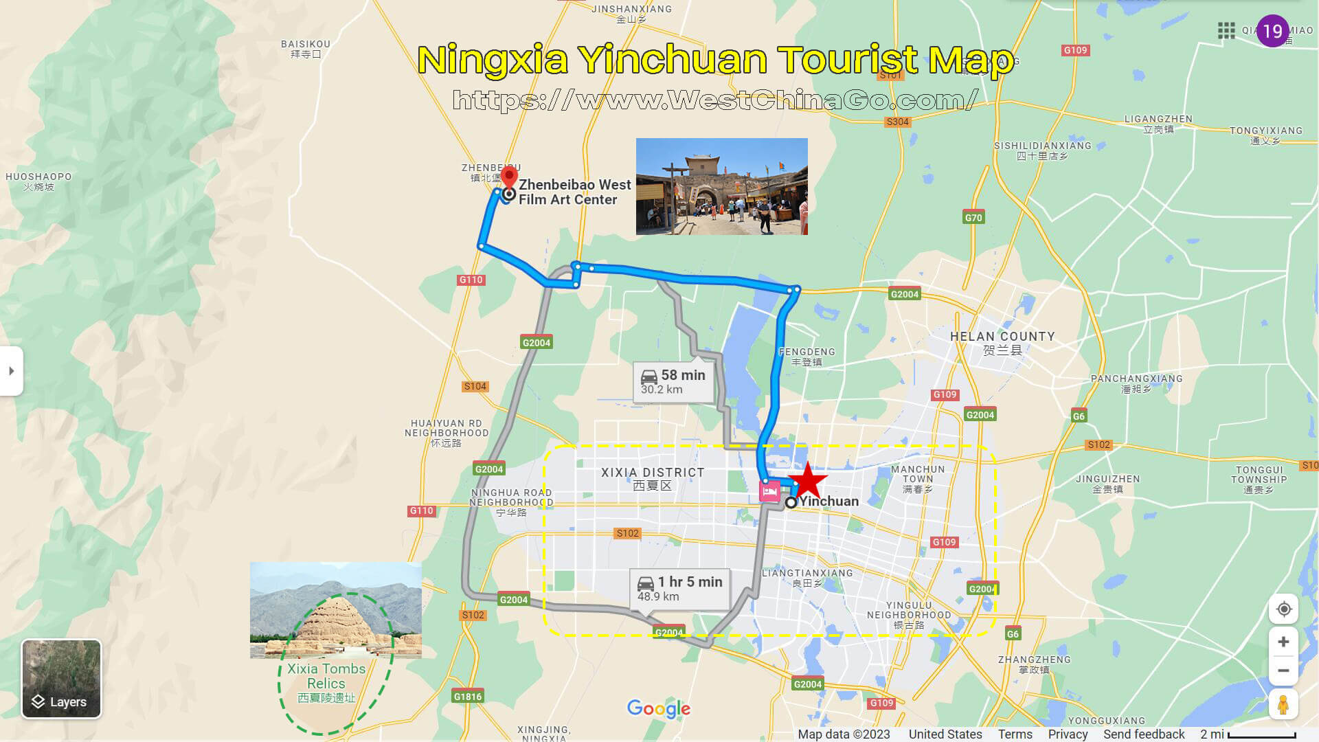 Ningxia Tourist Attractions Map
