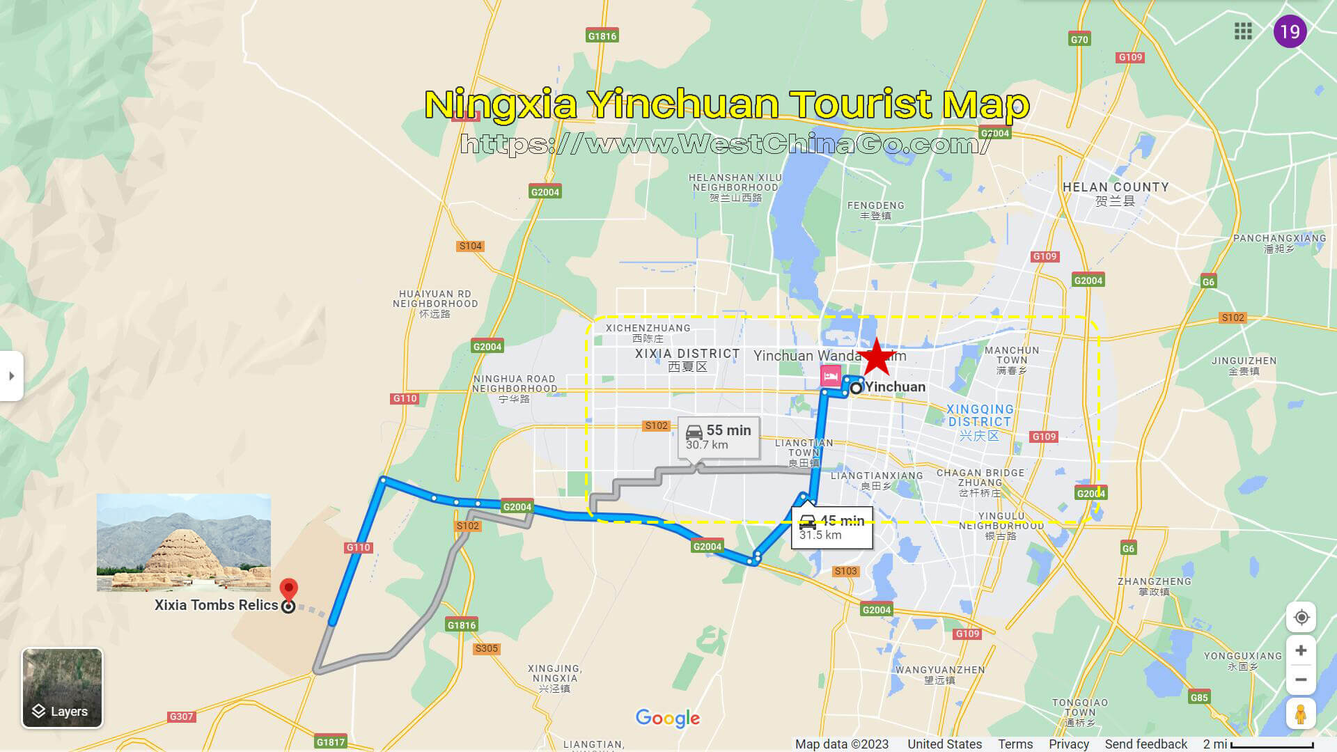 Ningxia Tourist Map