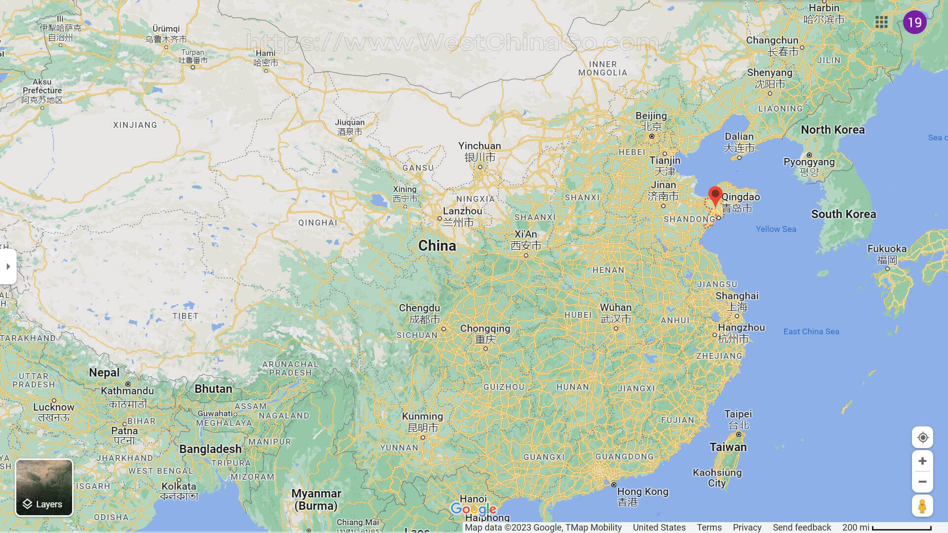 Shandong Qingdao Tourist Map