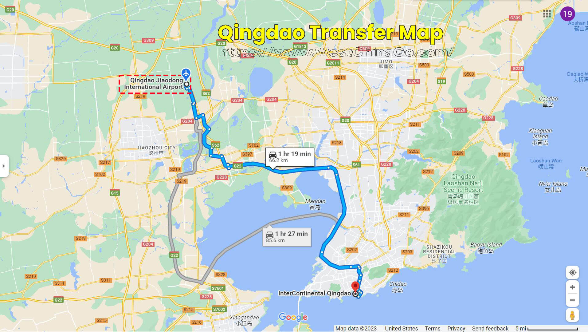 Shandong Qingdao Transfer Map