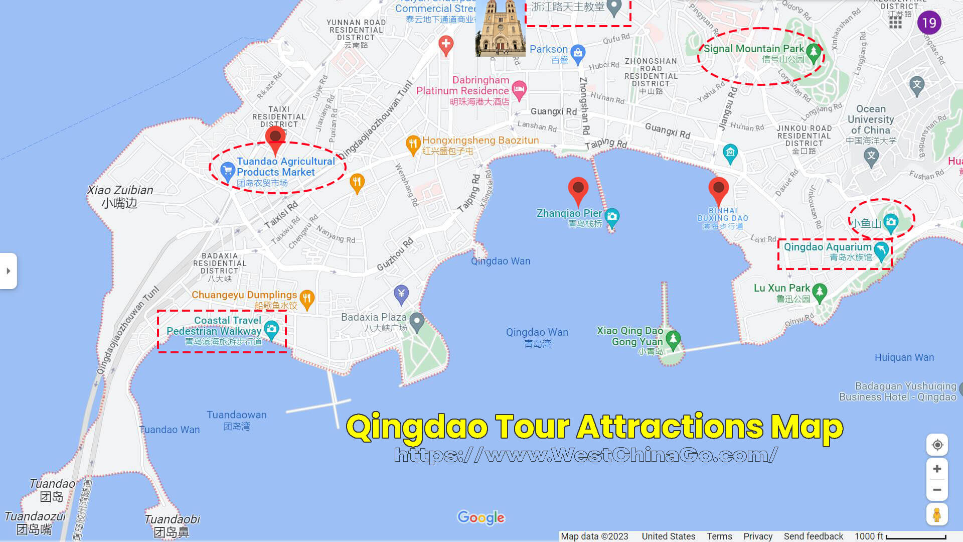 Shandong Qingdao Tourist Attractions Map