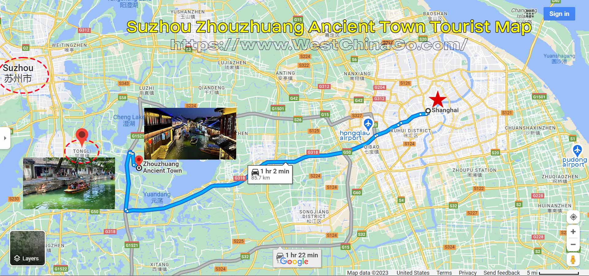 Suzhou Zhouzhuang Ancient Town Tourist Map