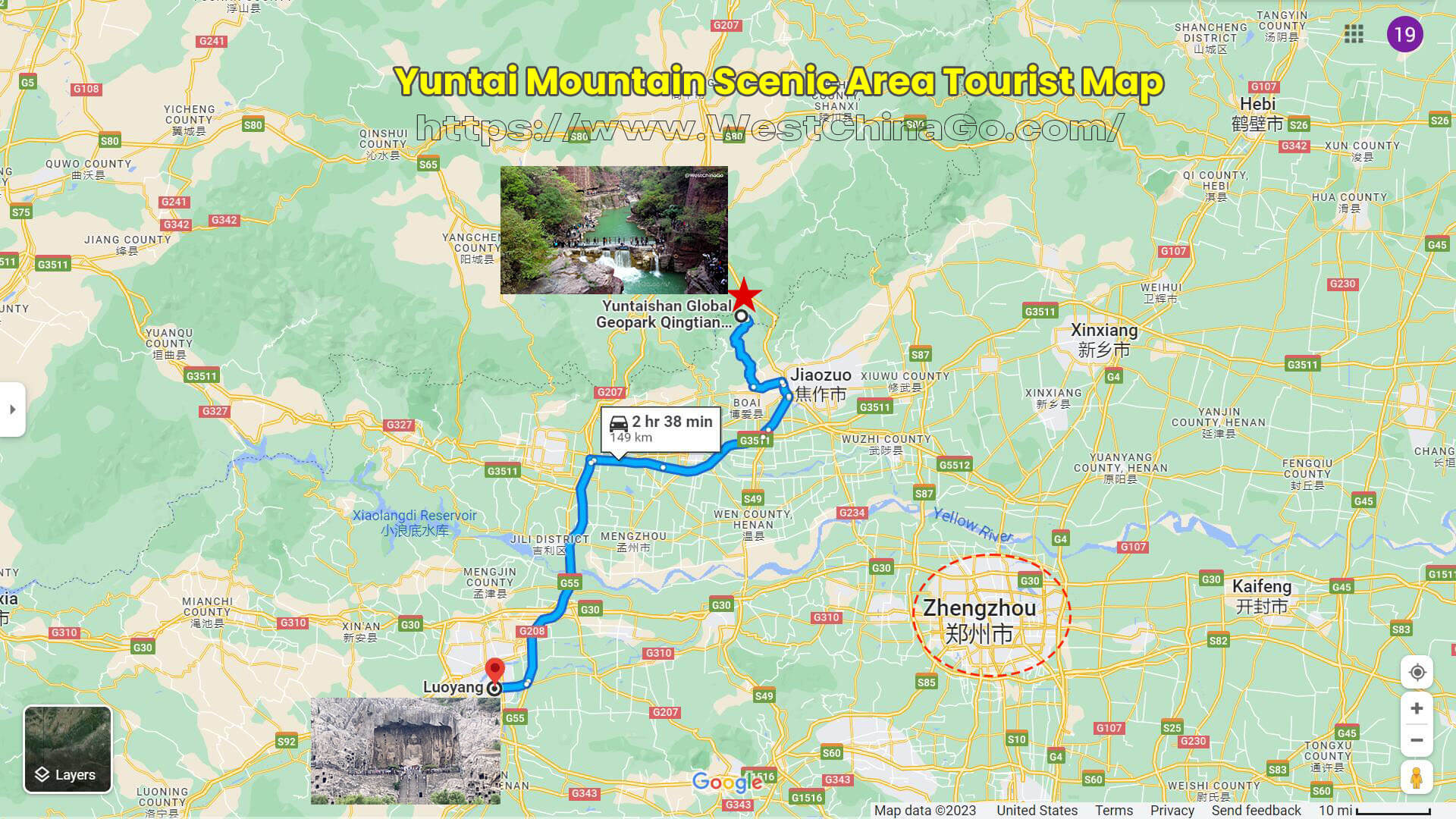 Henan Yuntai Mountain Scenic Area Tourist Map