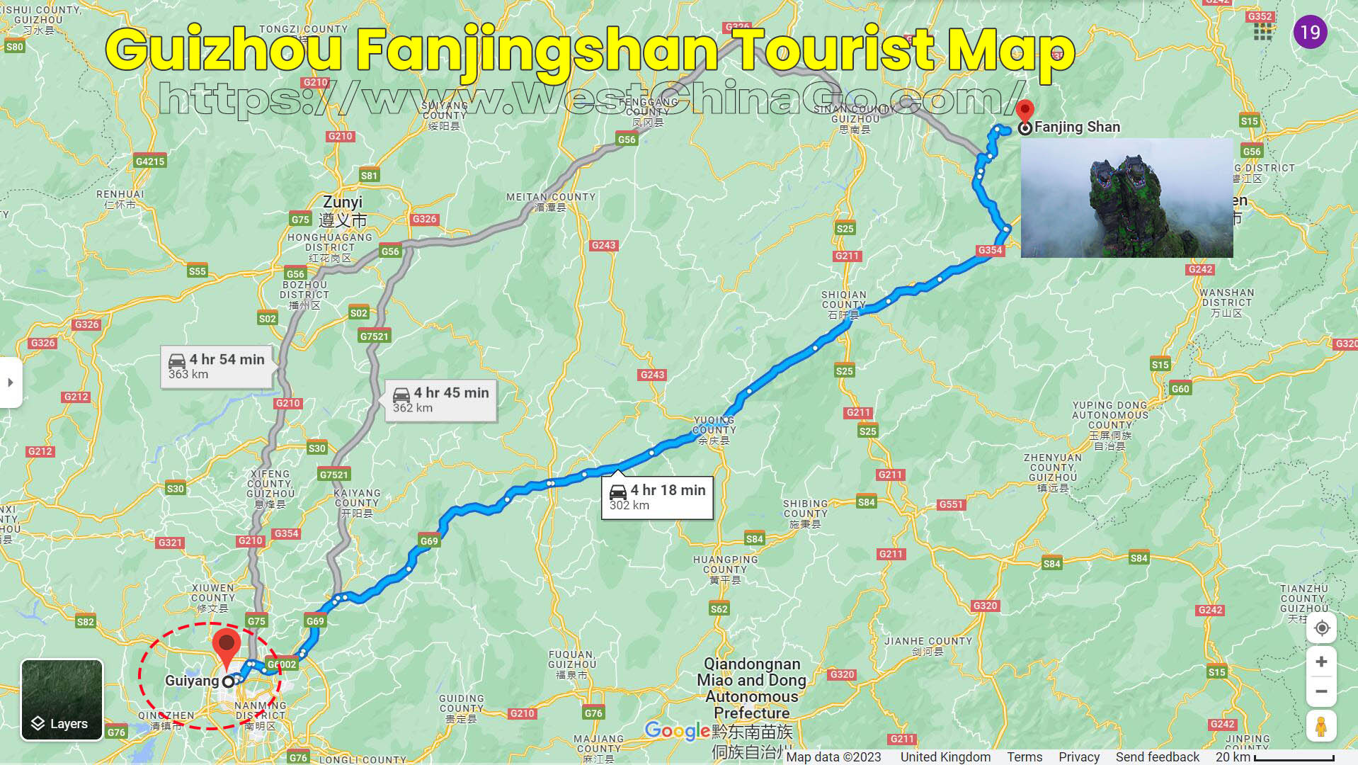 Guizhou Tourist Map