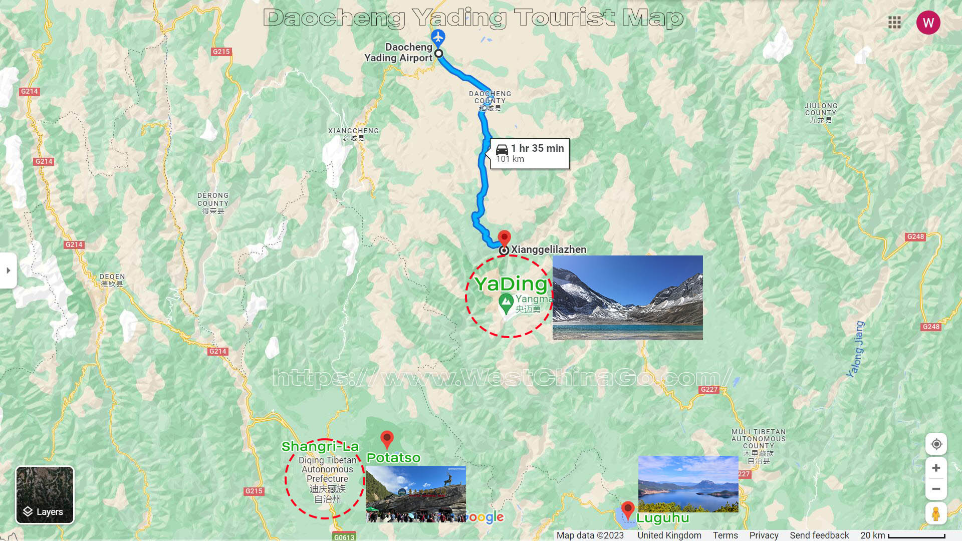 Daocheng Yading Tourist Map