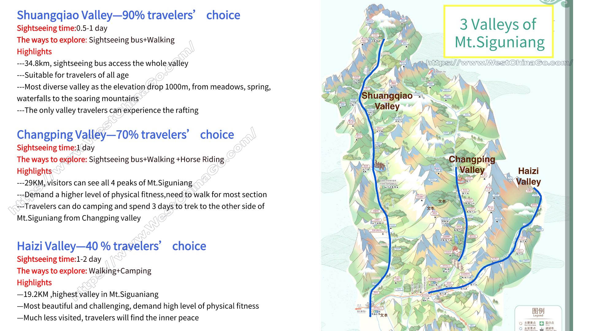 Sichuan Siguniang Mountain Tourist Map