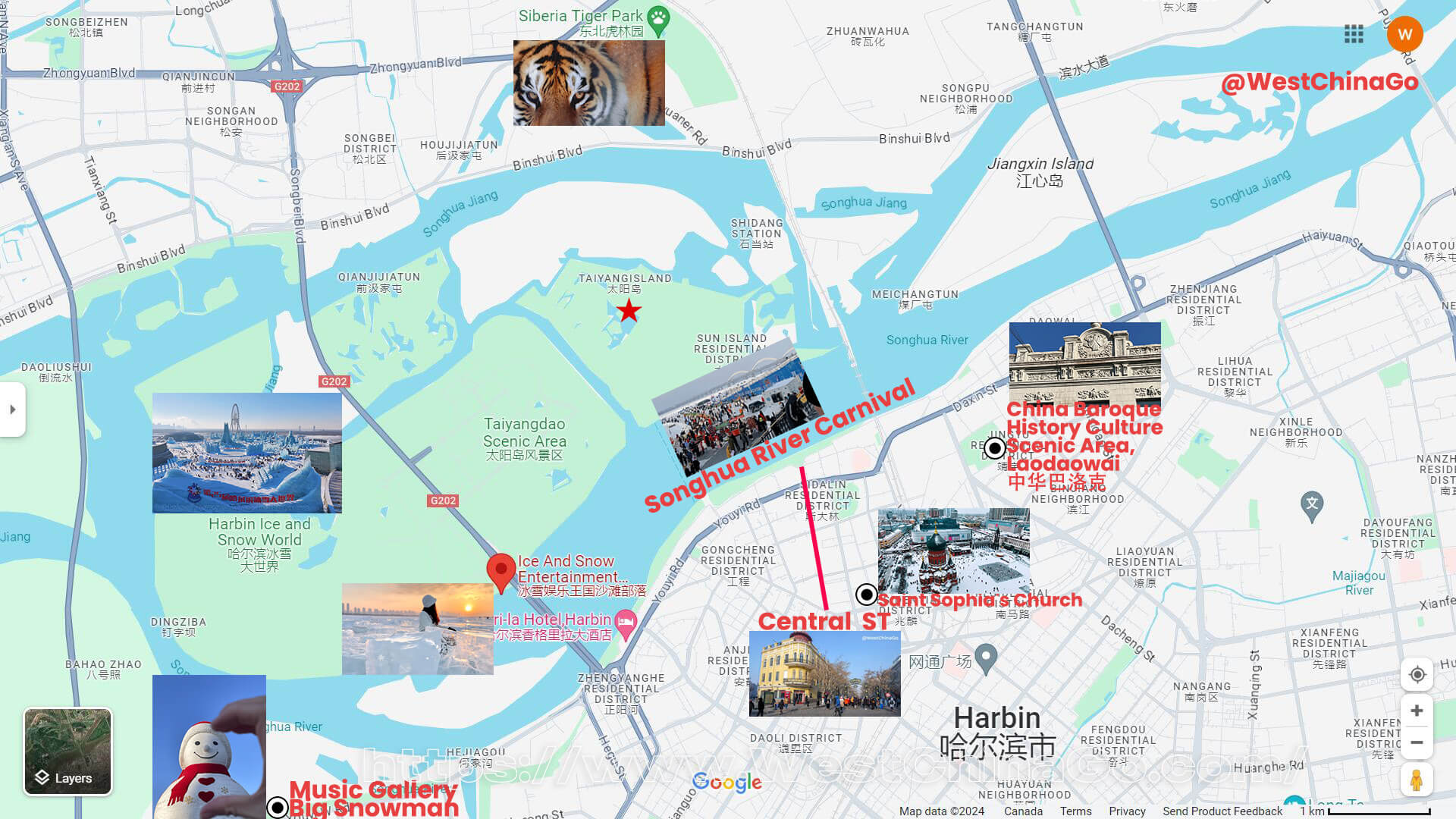 Harbin Tourist Map