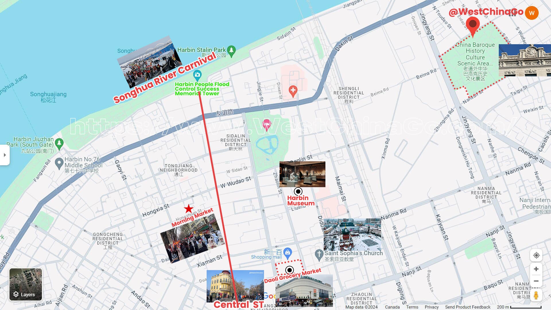 Harbin Tourist Map