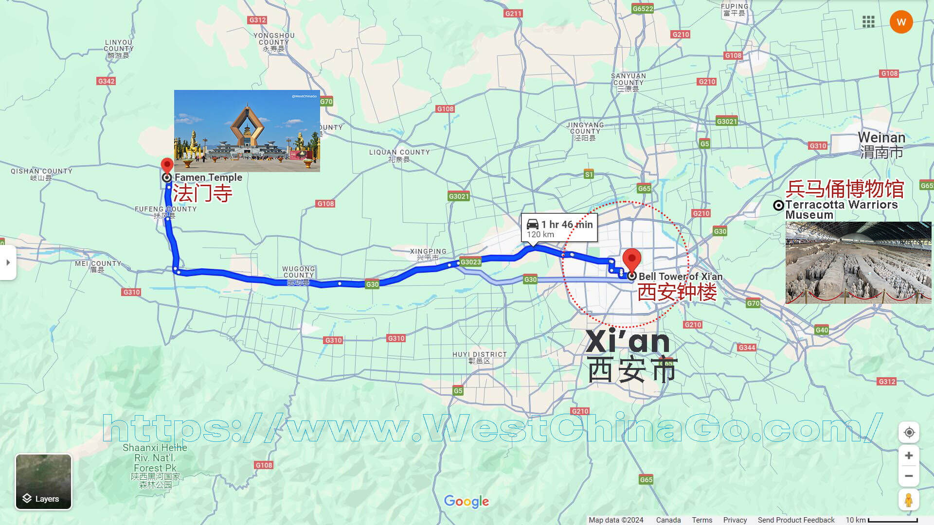 Shaanxi Famen Temple Tourist Map