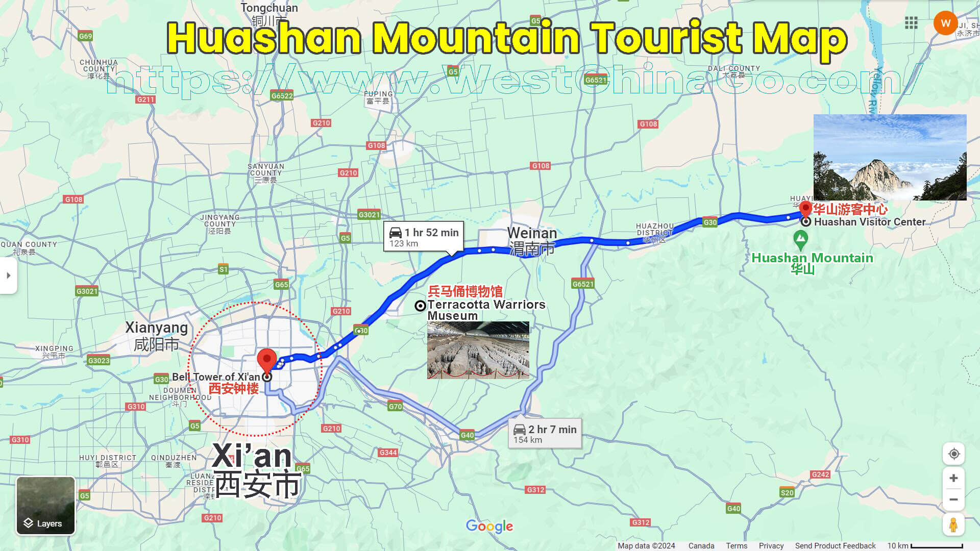 Mount Hua Tourist Map