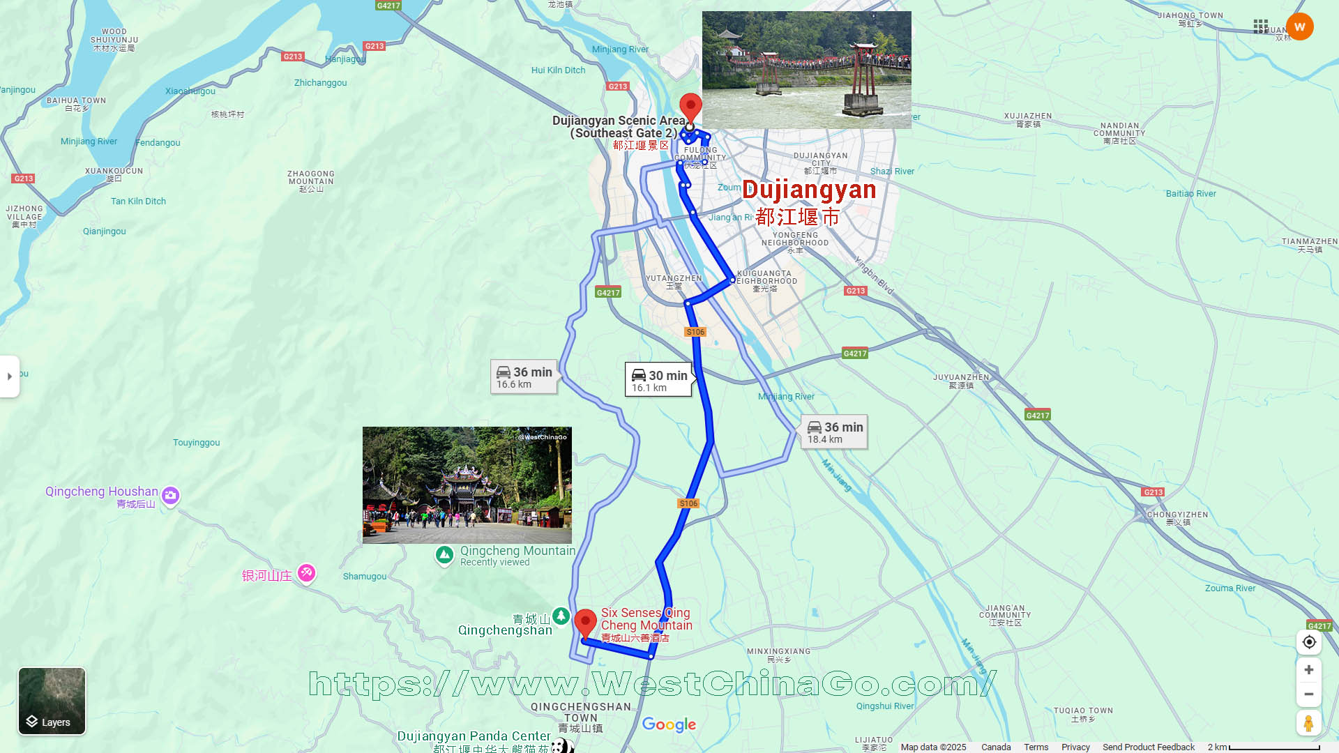 Dujiangyan Tourist Map