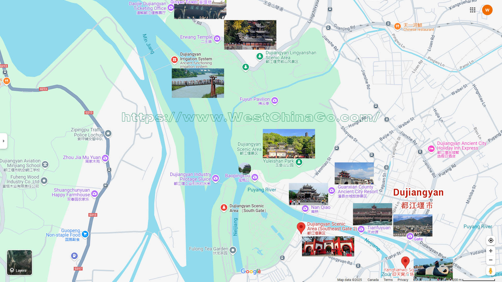 Dujiangyan Tourist Map