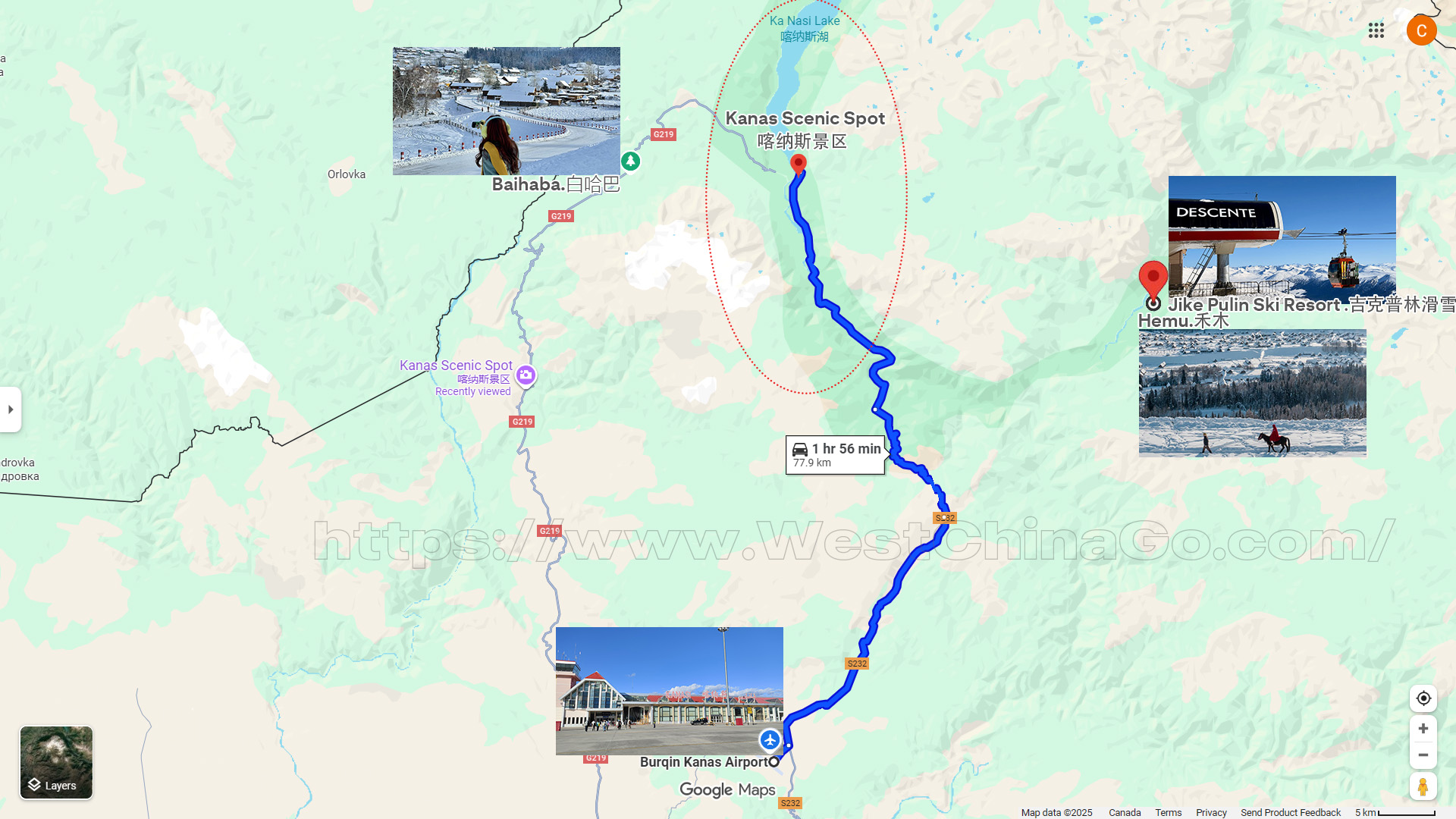 Xinjiang Kanas Tourist Map