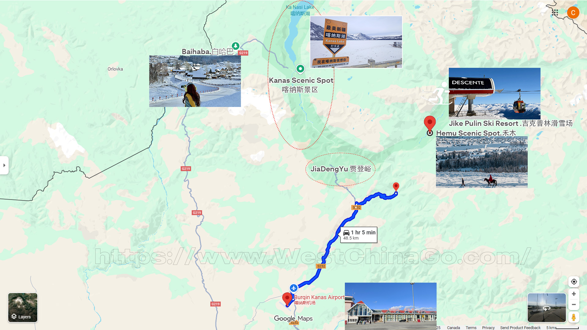 Xinjiang Kanas Tourist Map