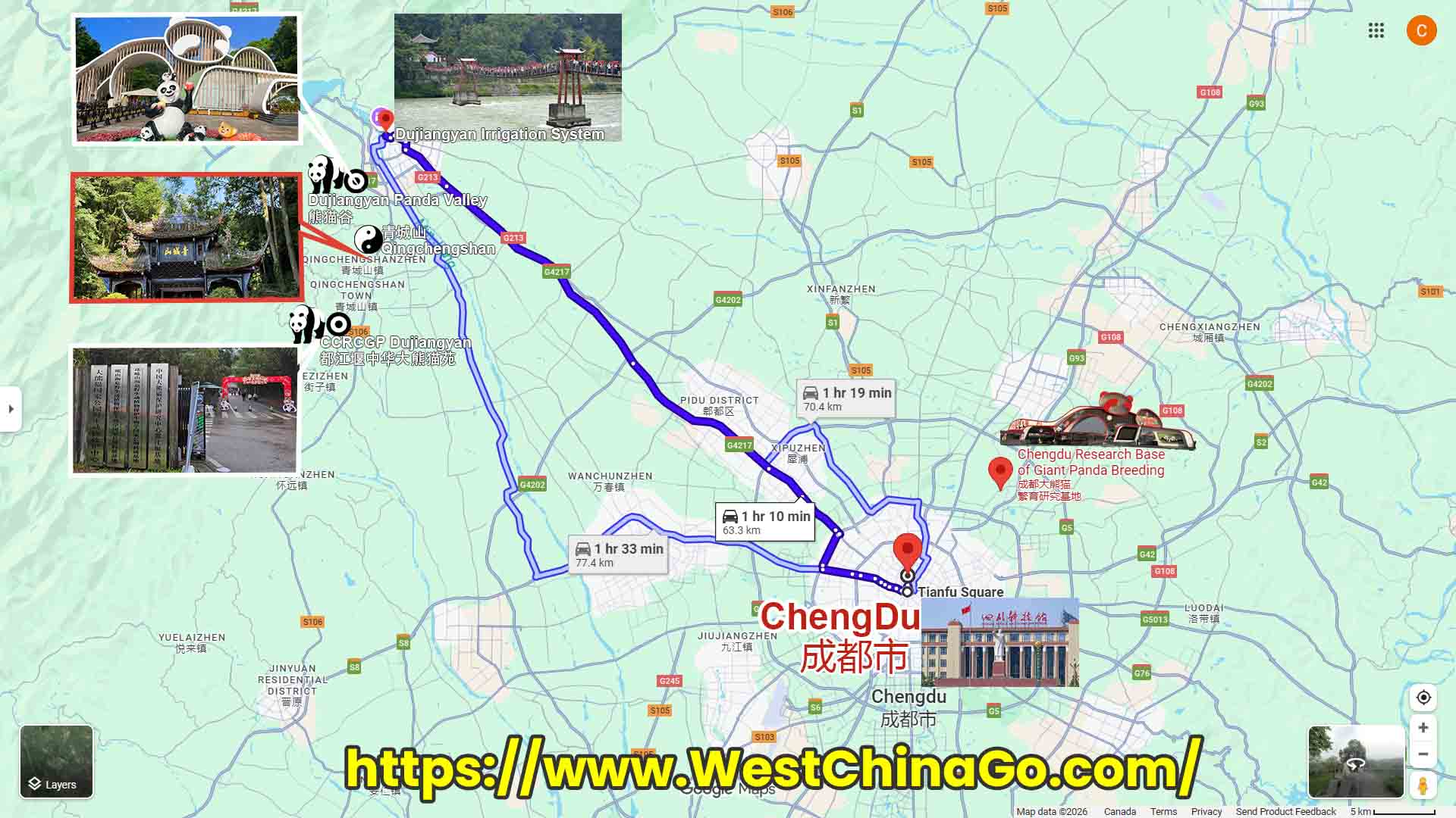 Mount Qingcheng tourist Map