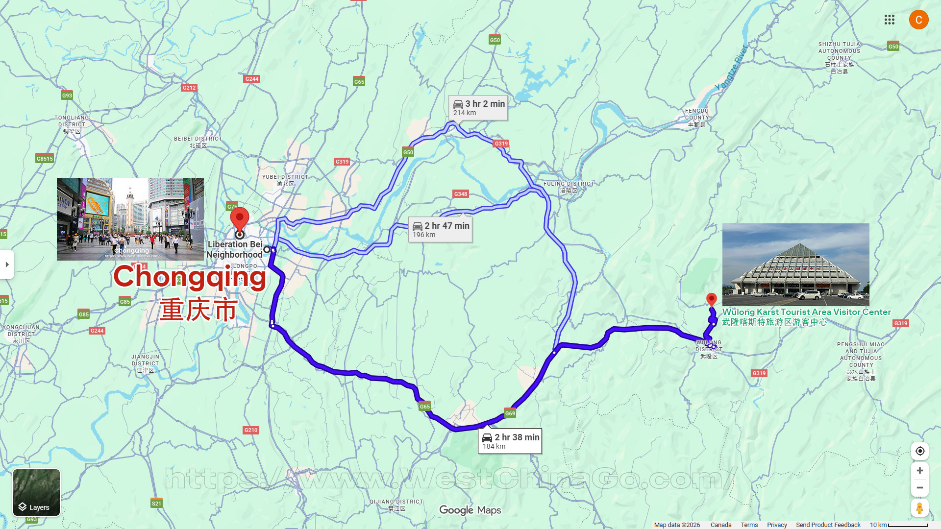 Wulong Karst National Park Tourist Map