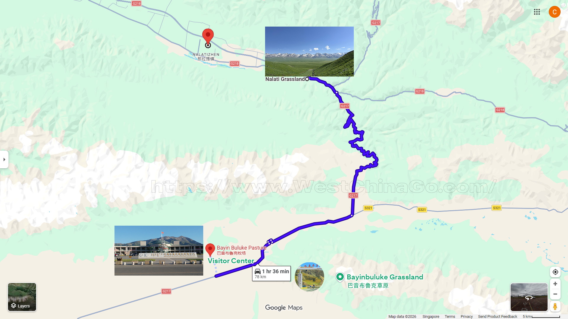 Xinjiang Bayin Buluke Pasture Tourist Map