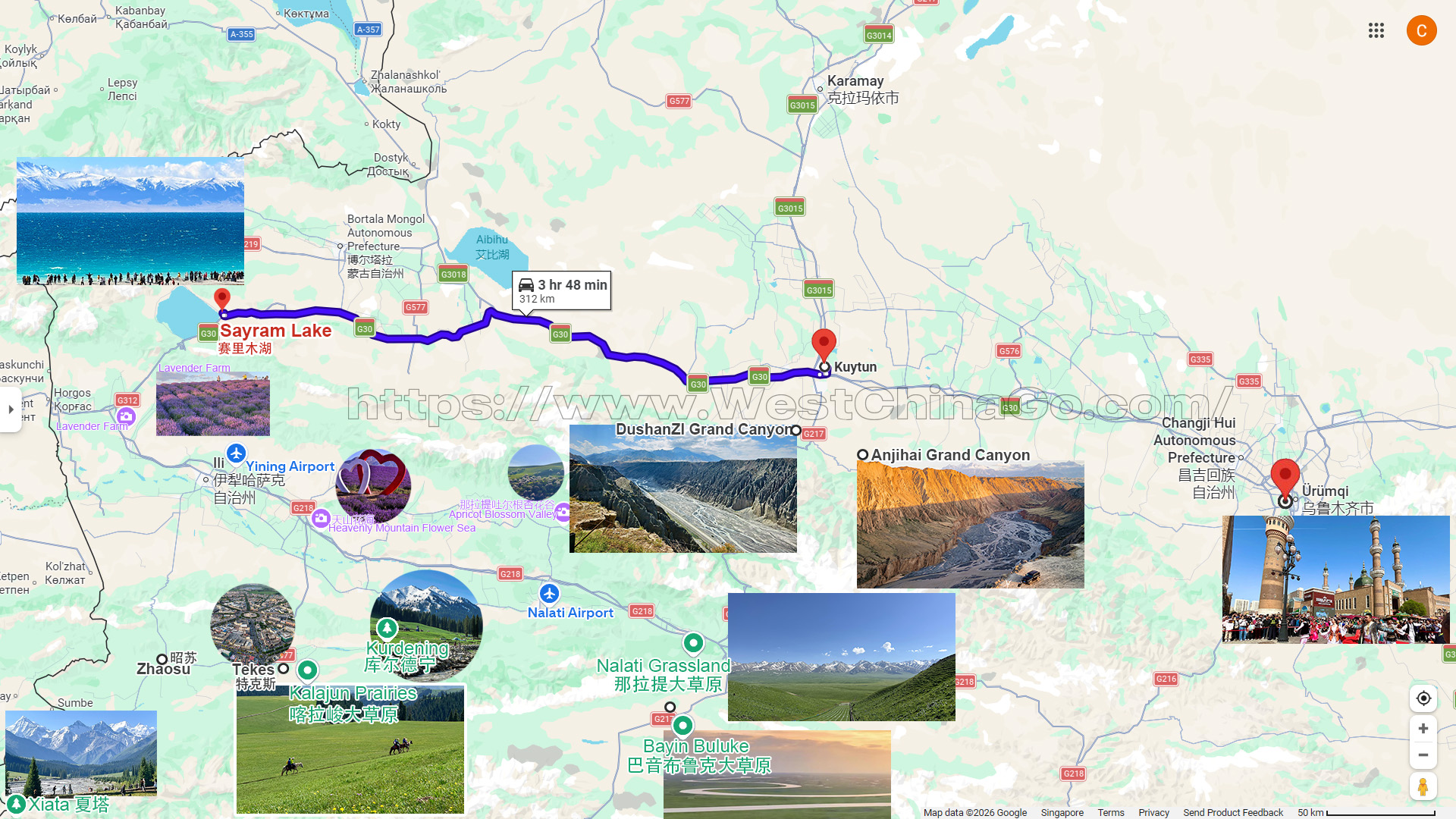 Xinjiang tourist map